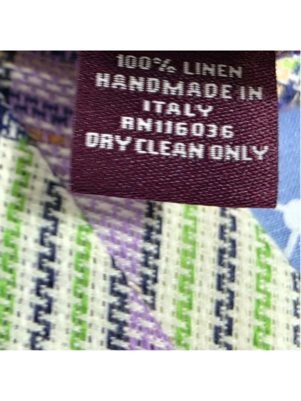 Charles Tyrwhitt Linen Tie Purple Plaid Check Made In Italy Classic Necktie